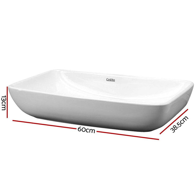 Buy Cefito Bathroom Basin Ceramic Vanity Sink Hand Wash Bowl 60x38cm discounted | Products On Sale Australia