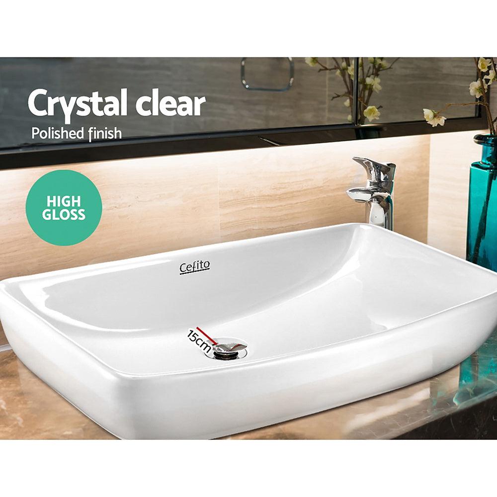 Buy Cefito Bathroom Basin Ceramic Vanity Sink Hand Wash Bowl 60x38cm discounted | Products On Sale Australia