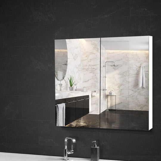 Buy Cefito Bathroom Mirror Cabinet 750x720mm White discounted | Products On Sale Australia