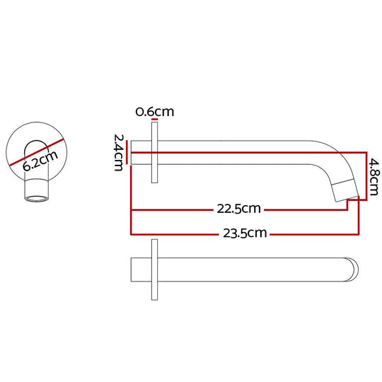 Buy Cefito Bathroom Mixer Spout Wall Bath Tap Round Shower Bathtub Chrome discounted | Products On Sale Australia