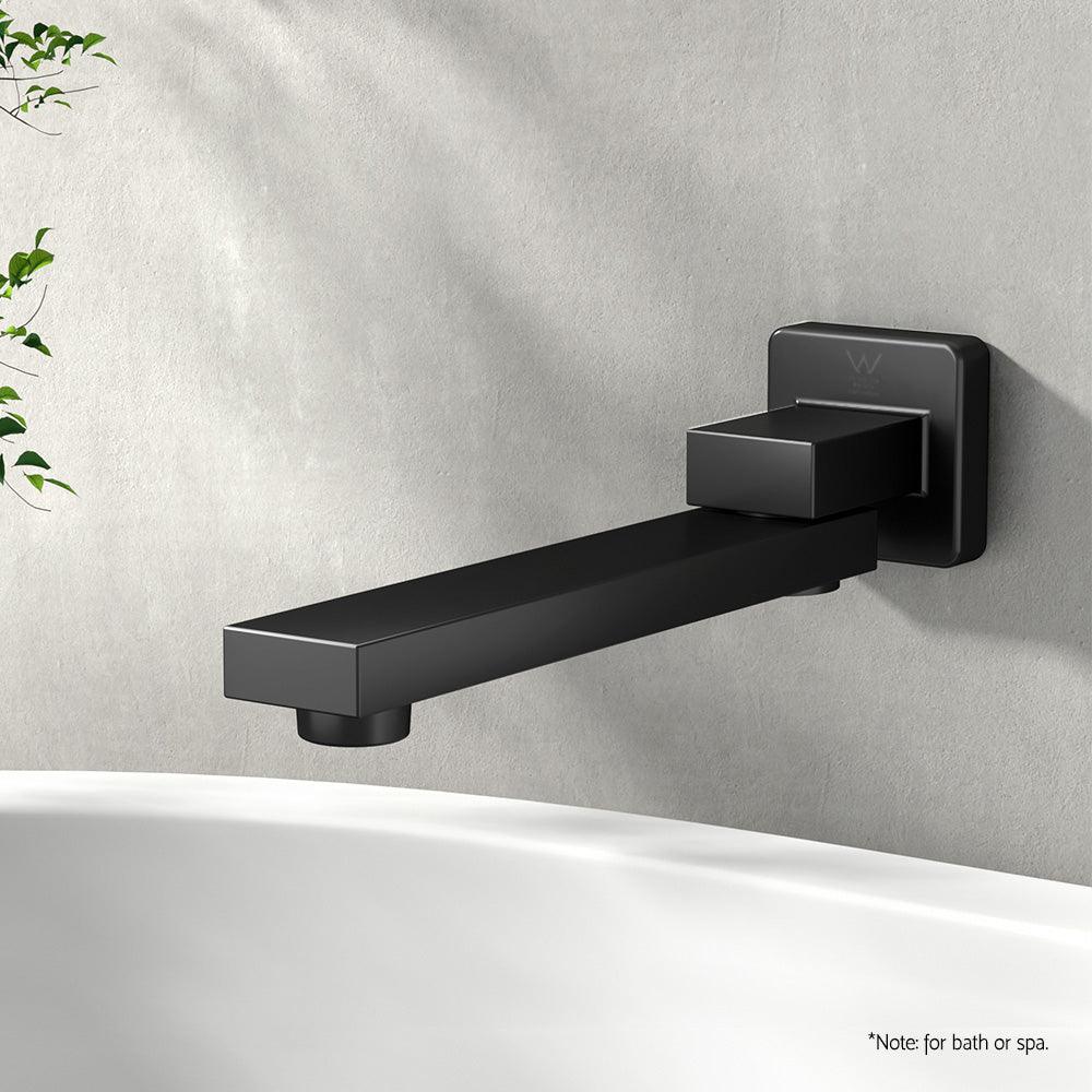 Buy Cefito Bathroom Mixer Spout Wall Bath Tap Square Swivel Bathtub Black discounted | Products On Sale Australia