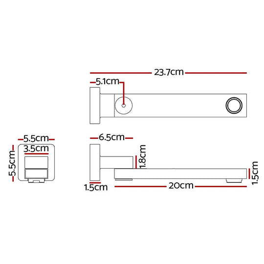 Buy Cefito Bathroom Mixer Spout Wall Bath Tap Square Swivel Bathtub Chrome discounted | Products On Sale Australia