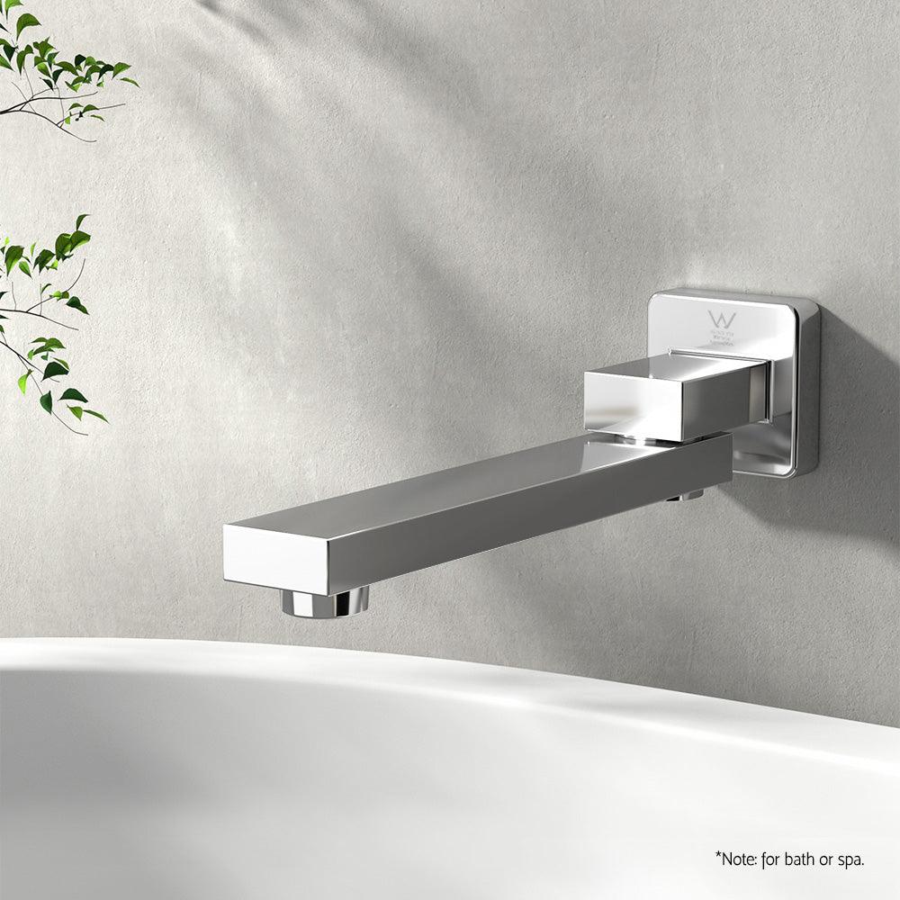 Buy Cefito Bathroom Mixer Spout Wall Bath Tap Square Swivel Bathtub Chrome discounted | Products On Sale Australia