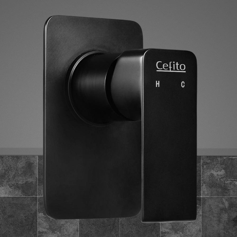 Buy Cefito Shower Mixer Tap Wall Bath Taps Brass Hot Cold Basin Bathroom Black discounted | Products On Sale Australia