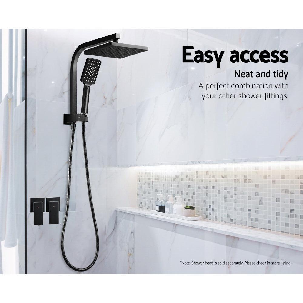 Buy Cefito Shower Twins Tap Wall Bath Taps Brass Hot Cold Basin Bathroom Black discounted | Products On Sale Australia