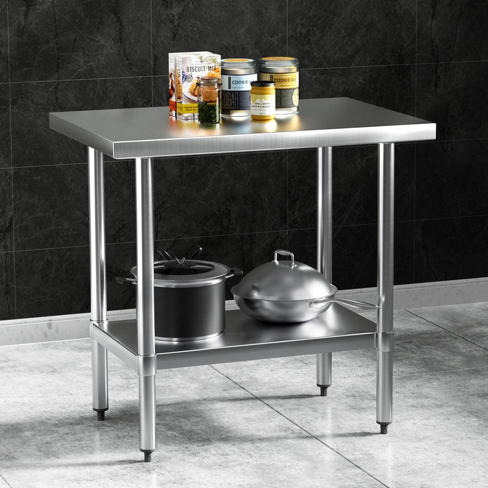 Buy Cefito Stainless Steel Kitchen Benches Work Bench 910x610mm 430 discounted | Products On Sale Australia