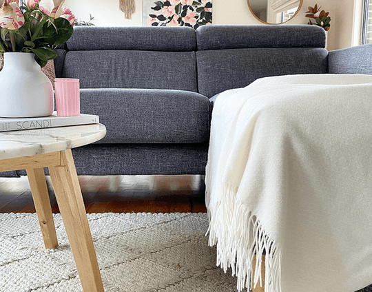 Buy Chiswick Throw - Merino Wool/Cashmere - Ivory discounted | Products On Sale Australia