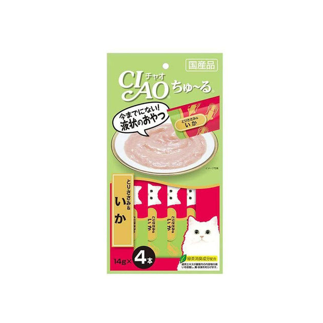 Buy CIAO Churu Puree Cat Wet Treat- Chicken Fillet Squid- 14G X 4 SC-79 X6 discounted | Products On Sale Australia