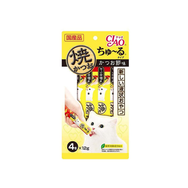 Buy CIAO Grilled Tuna Churu Puree Dried Bonito Flavour 12G X 4 4R-104 X6 discounted | Products On Sale Australia