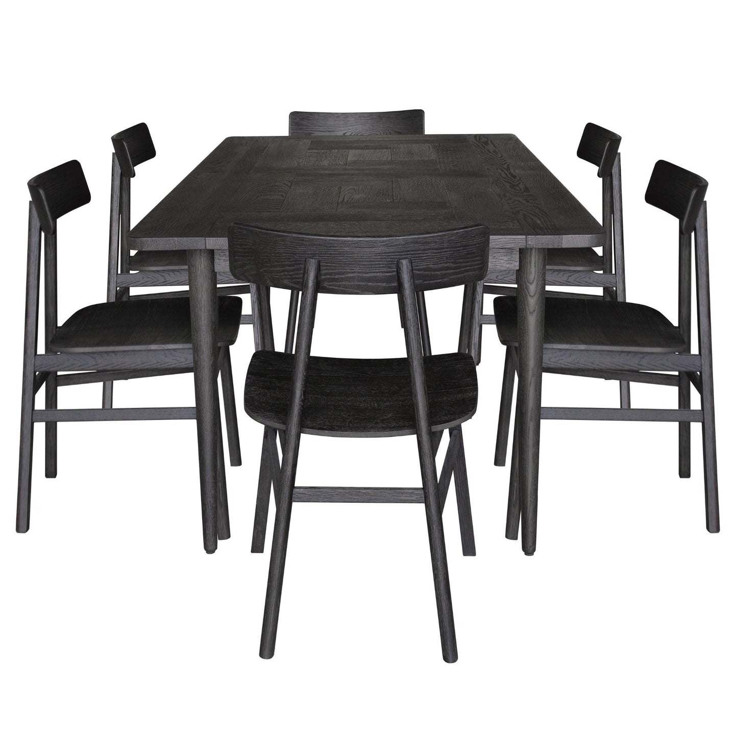 Buy Claire 7pc Dining Set Table 180cm Solid Oak Wood Timber Seat Chair - Black discounted | Products On Sale Australia