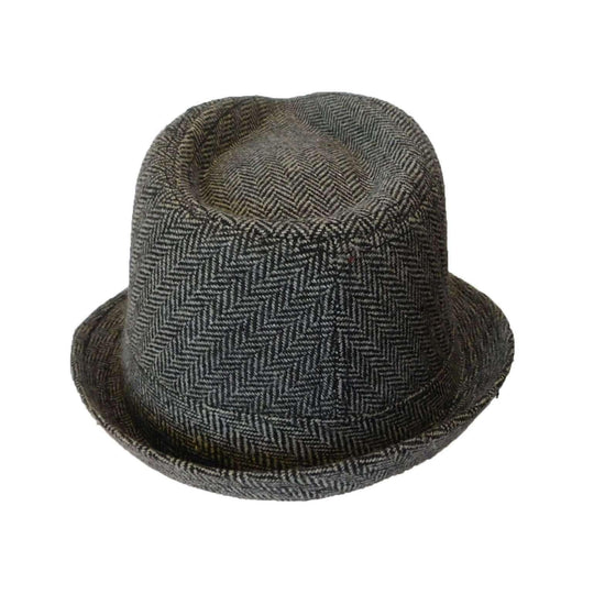 Buy CLASSIC TRILBY HAT Fedora Felt Cap Costume Gangster in Herringbone Charcoal discounted | Products On Sale Australia