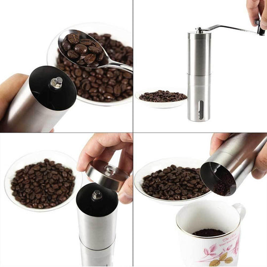 Buy Coffee Bean Grinder - Stainless Steel Ceramic Burr Manual Hand Crank Nut Mill discounted | Products On Sale Australia