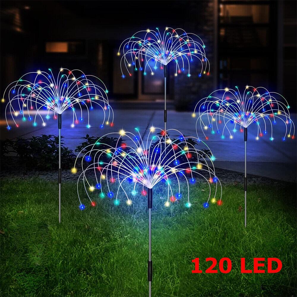 Buy Colourful Fireworks 120 LED Fairy String Lights Starburst Solar Xmas Garden Night Lamp Hot NEW discounted | Products On Sale Australia