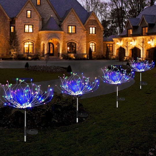 Buy Colourful Fireworks 120 LED Fairy String Lights Starburst Solar Xmas Garden Night Lamp Hot NEW discounted | Products On Sale Australia