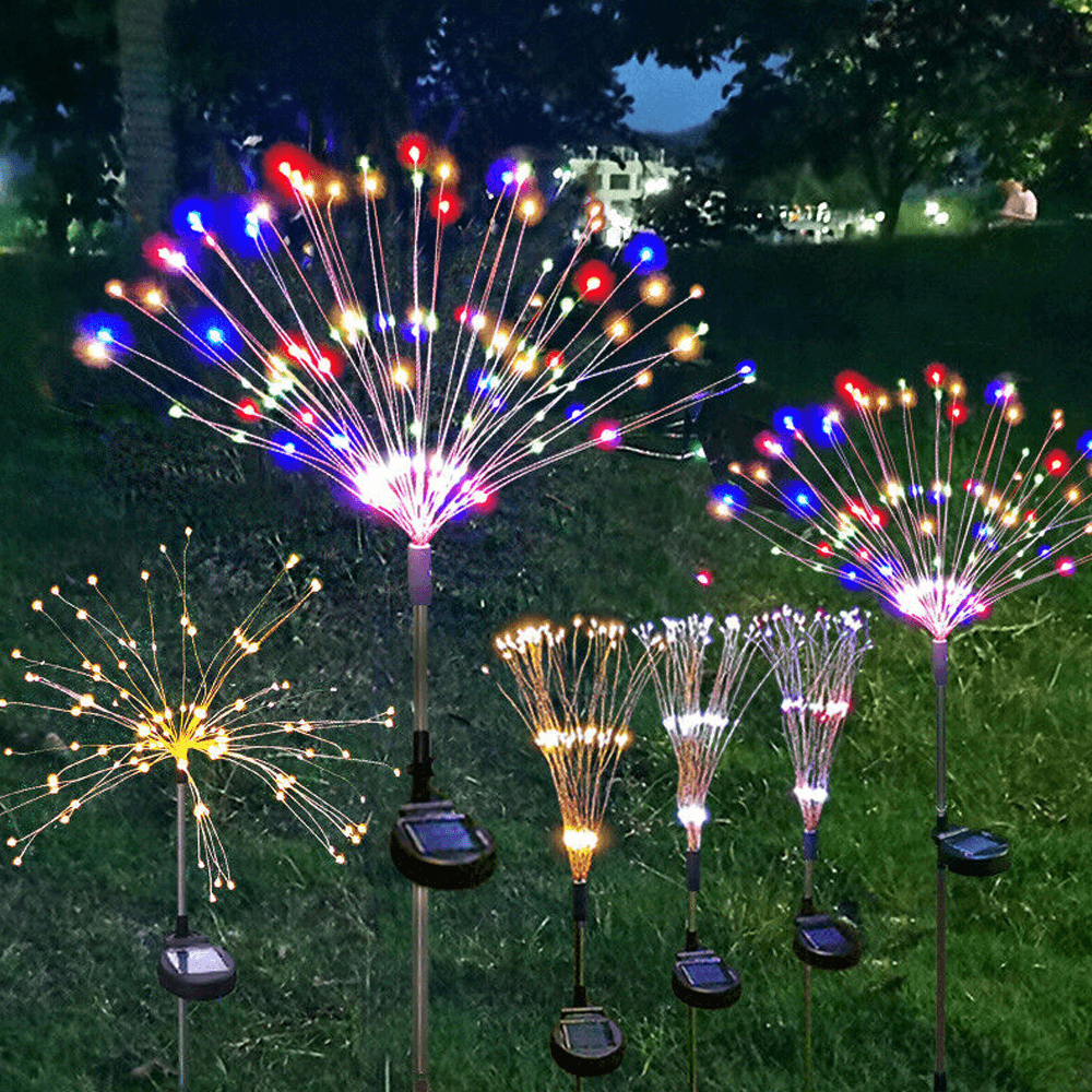 Buy Colourful Fireworks 120 LED Fairy String Lights Starburst Solar Xmas Garden Night Lamp Hot NEW discounted | Products On Sale Australia