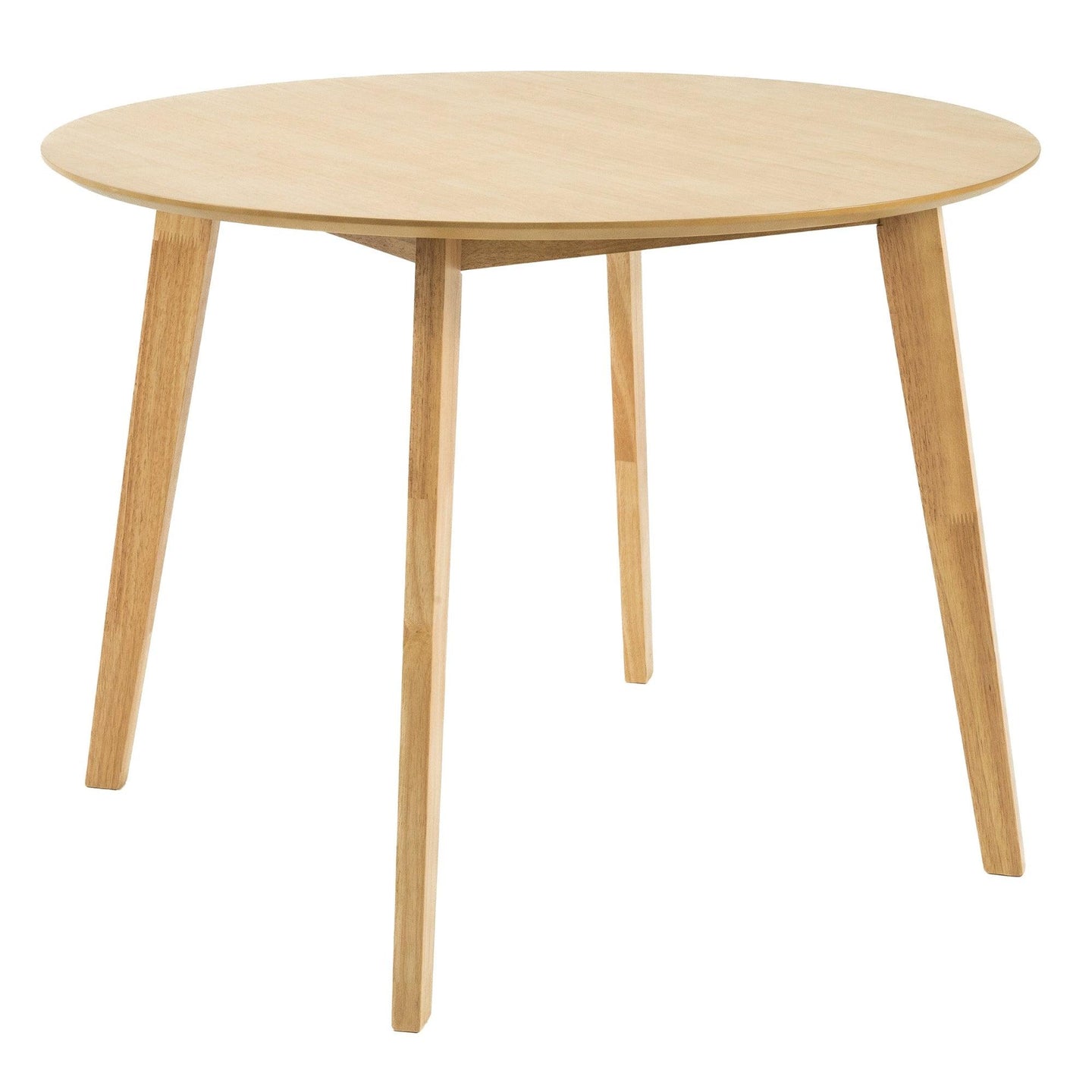 Buy Cusco 100cm Round Dining Table Scandinavian Style Solid Rubberwood Natural discounted | Products On Sale Australia