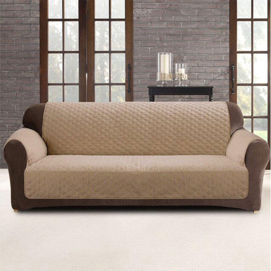 Buy Custom Fit Sofa Cover Protector Two Seater Dark Flax (Latte) discounted | Products On Sale Australia