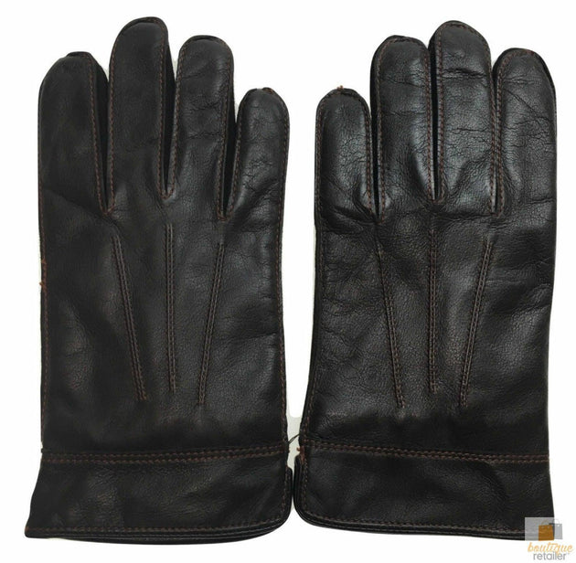 Buy DENTS Sheepskin Leather Gloves with Detail Mens Warm Winter ML8043 - Brown - Small discounted | Products On Sale Australia