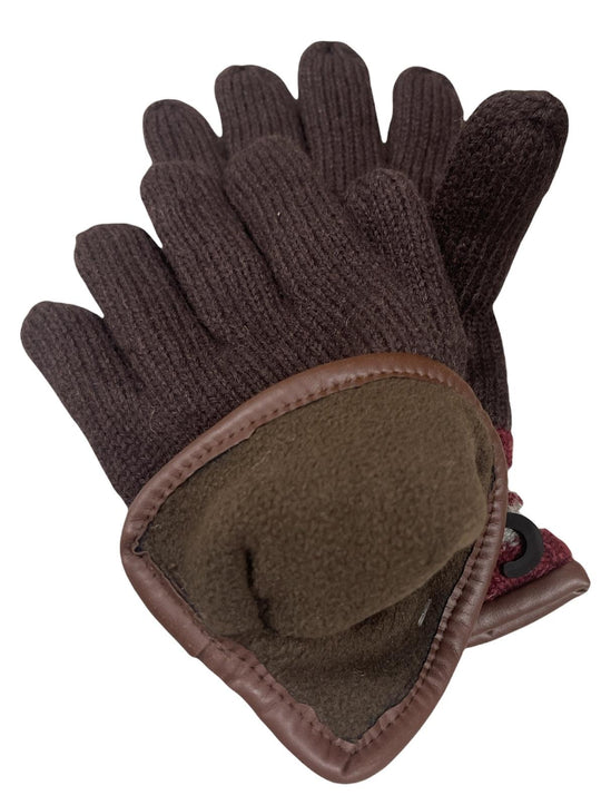 Buy DENTS Wool Gloves Winter w/ Warm Fleece Insulated Thermal Knitted - Brown discounted | Products On Sale Australia