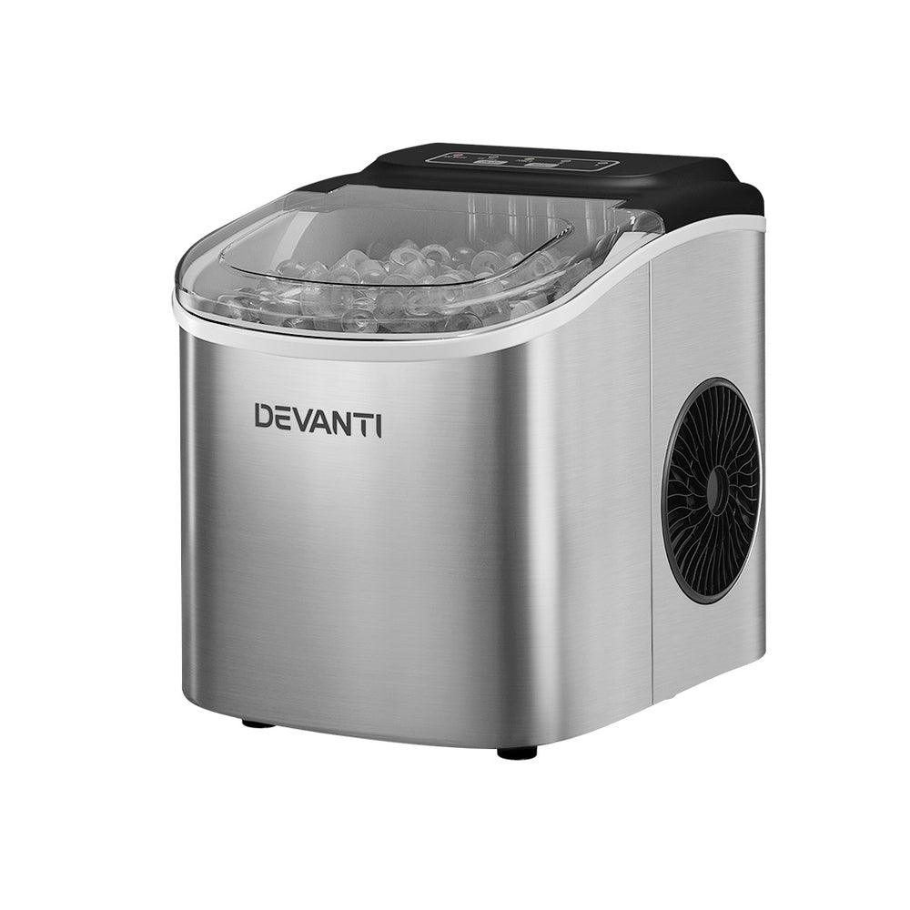 Buy Devanti 12kg Ice Maker Machine w/Self Cleaning Silver discounted | Products On Sale Australia