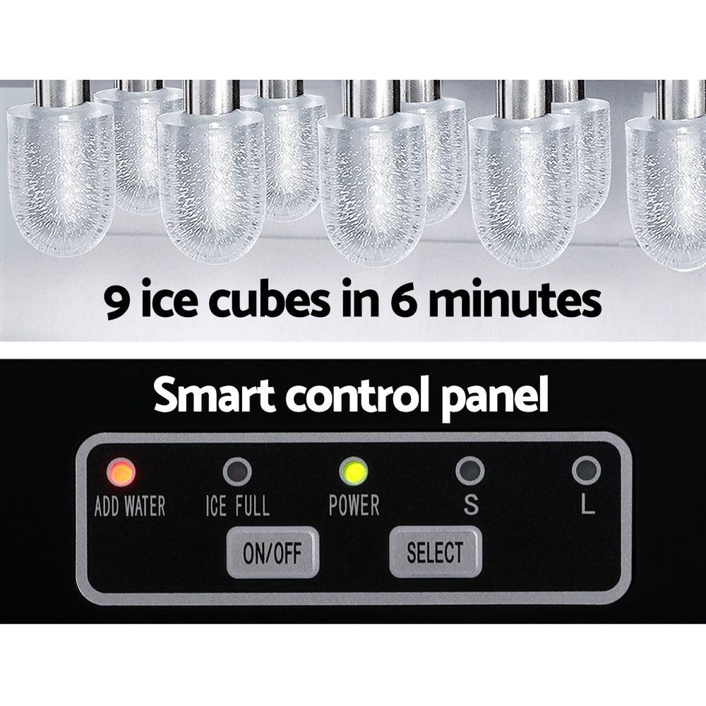 Buy Devanti 12kg Ice Maker Machine w/Self Cleaning Silver discounted | Products On Sale Australia