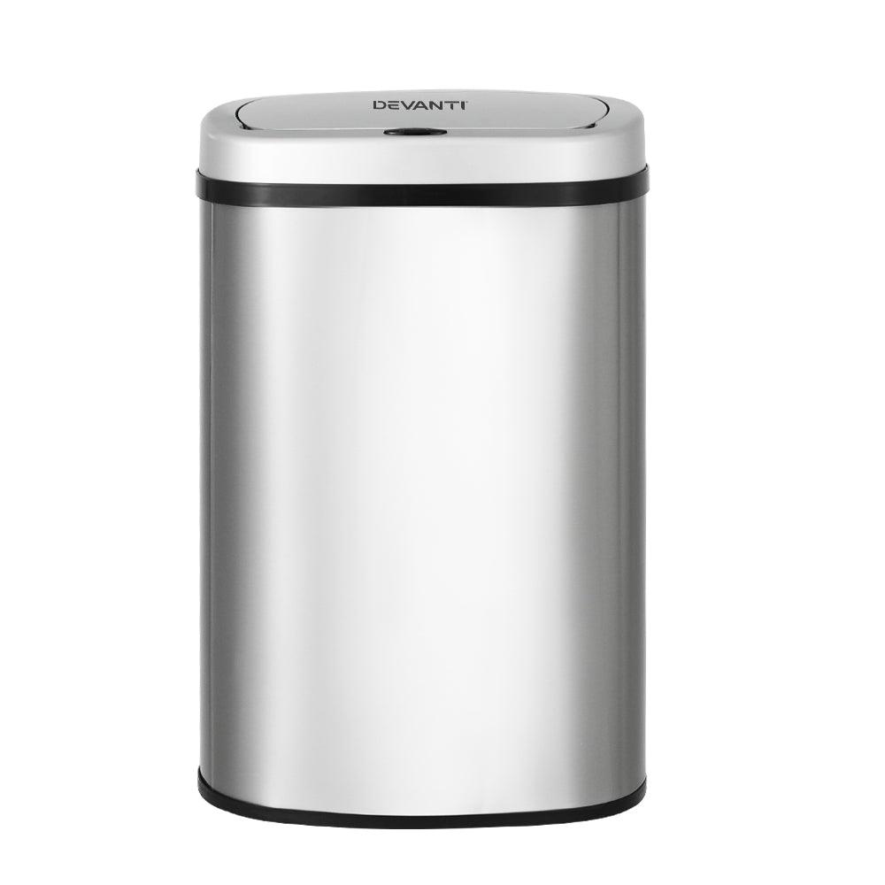 Buy Devanti 50L Sensor Bin Motion Rubbish Automatic Silver discounted | Products On Sale Australia