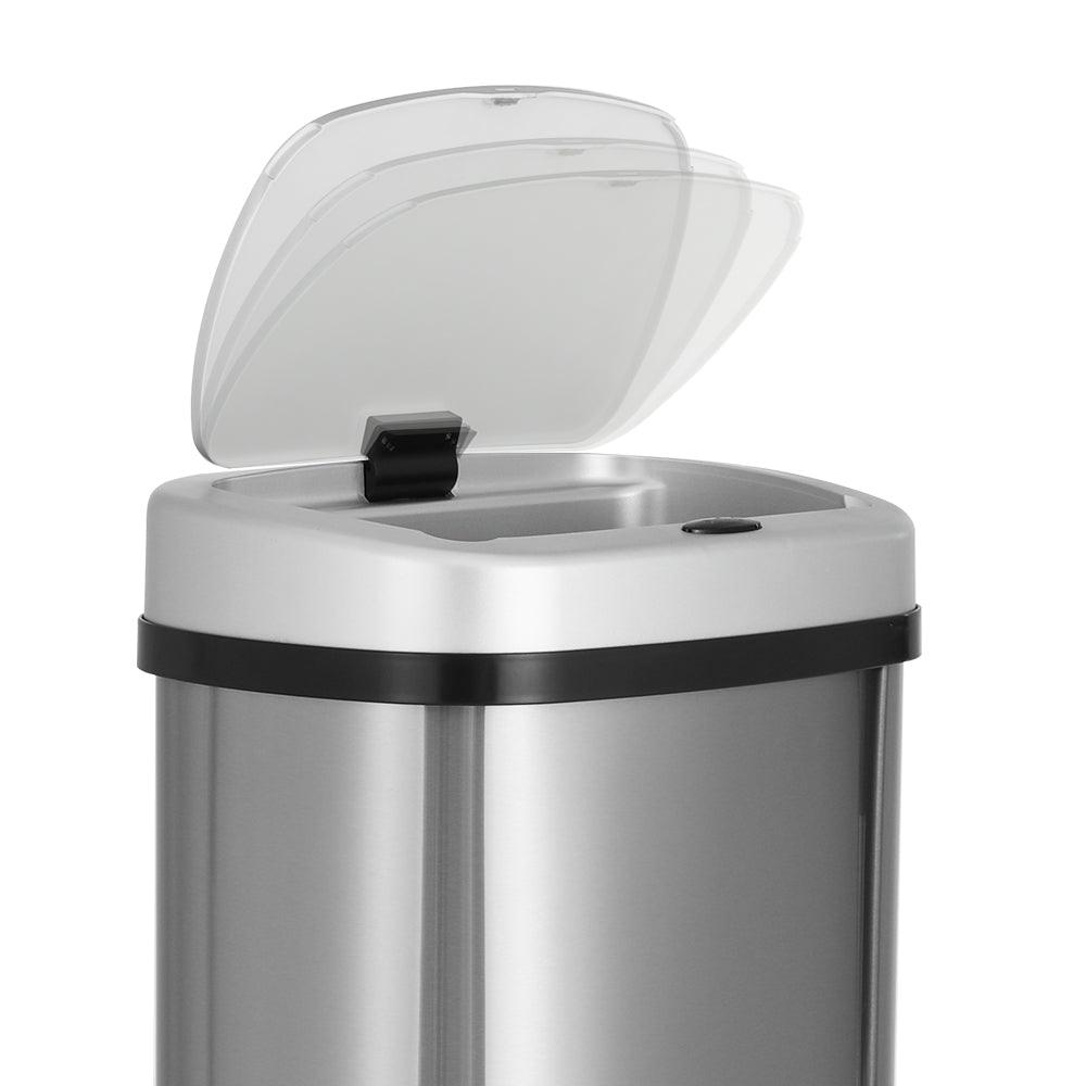 Buy Devanti 50L Sensor Bin Motion Rubbish Automatic Silver discounted | Products On Sale Australia