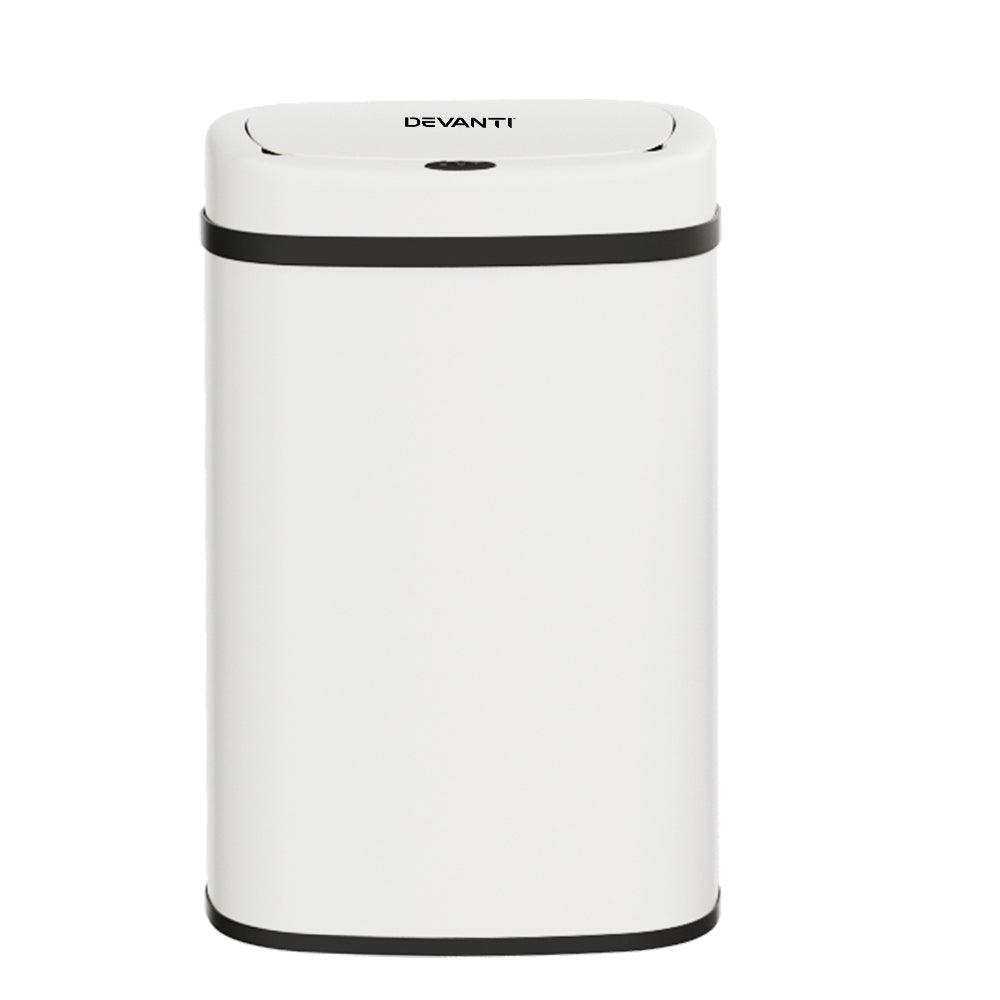 Buy Devanti 50L Sensor Bin Motion Rubbish Automatic White discounted | Products On Sale Australia