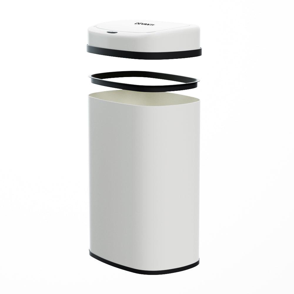 Buy Devanti 50L Sensor Bin Motion Rubbish Automatic White discounted | Products On Sale Australia