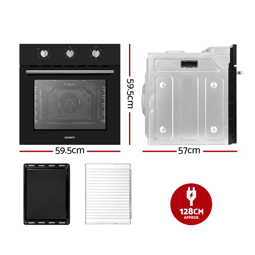 Buy Devanti 60cm Electric Built In Wall Oven Stainless Steel discounted | Products On Sale Australia