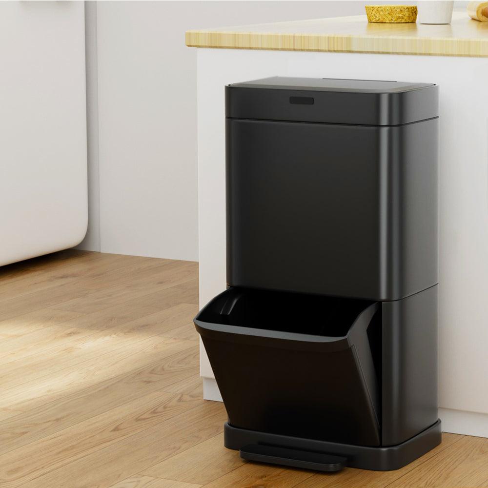 Buy Devanti 70L Motion Sensor Bin Pedal Bins Automatic Black discounted | Products On Sale Australia