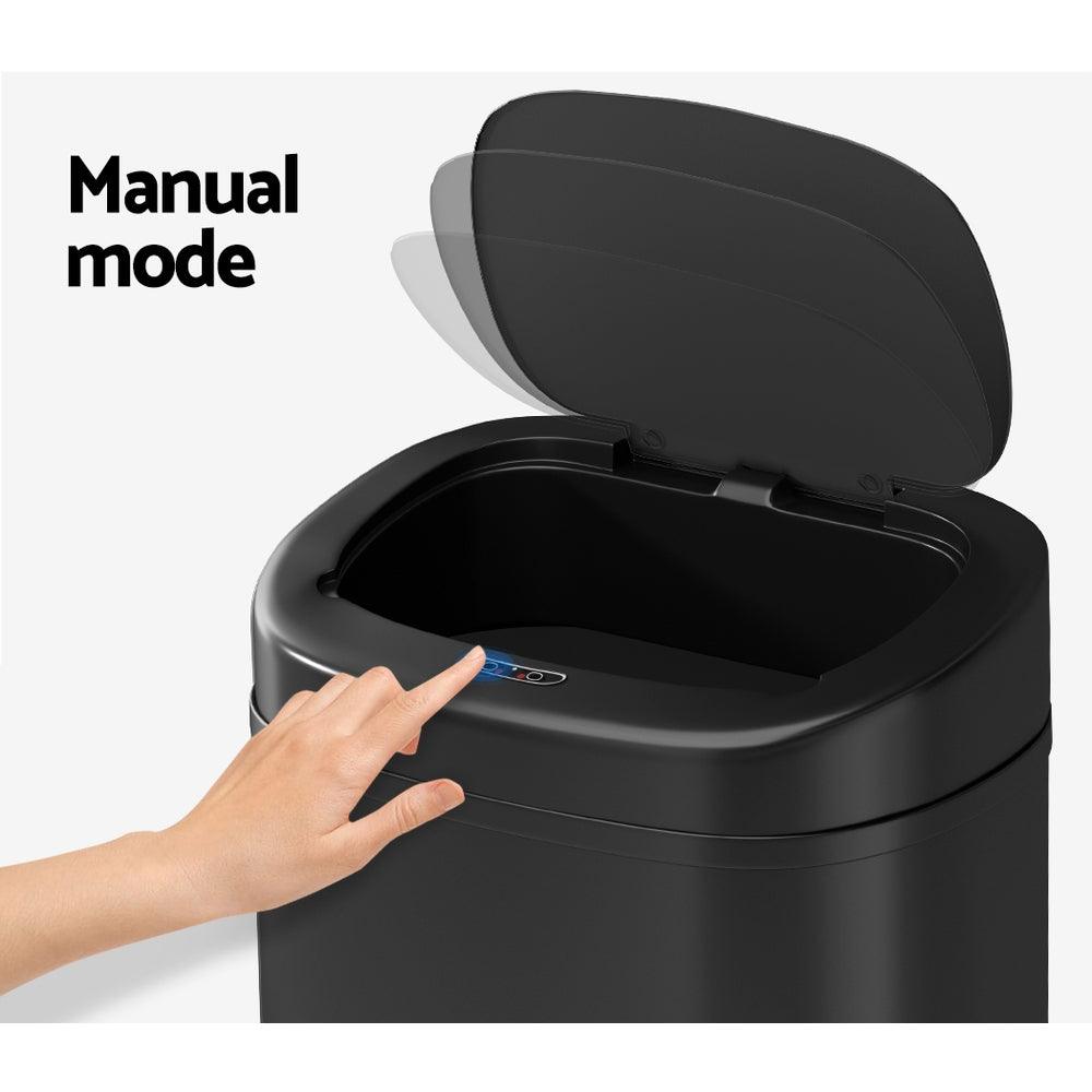 Buy Devanti 82L Motion Sensor Bin Rubbish Automatic Black discounted | Products On Sale Australia