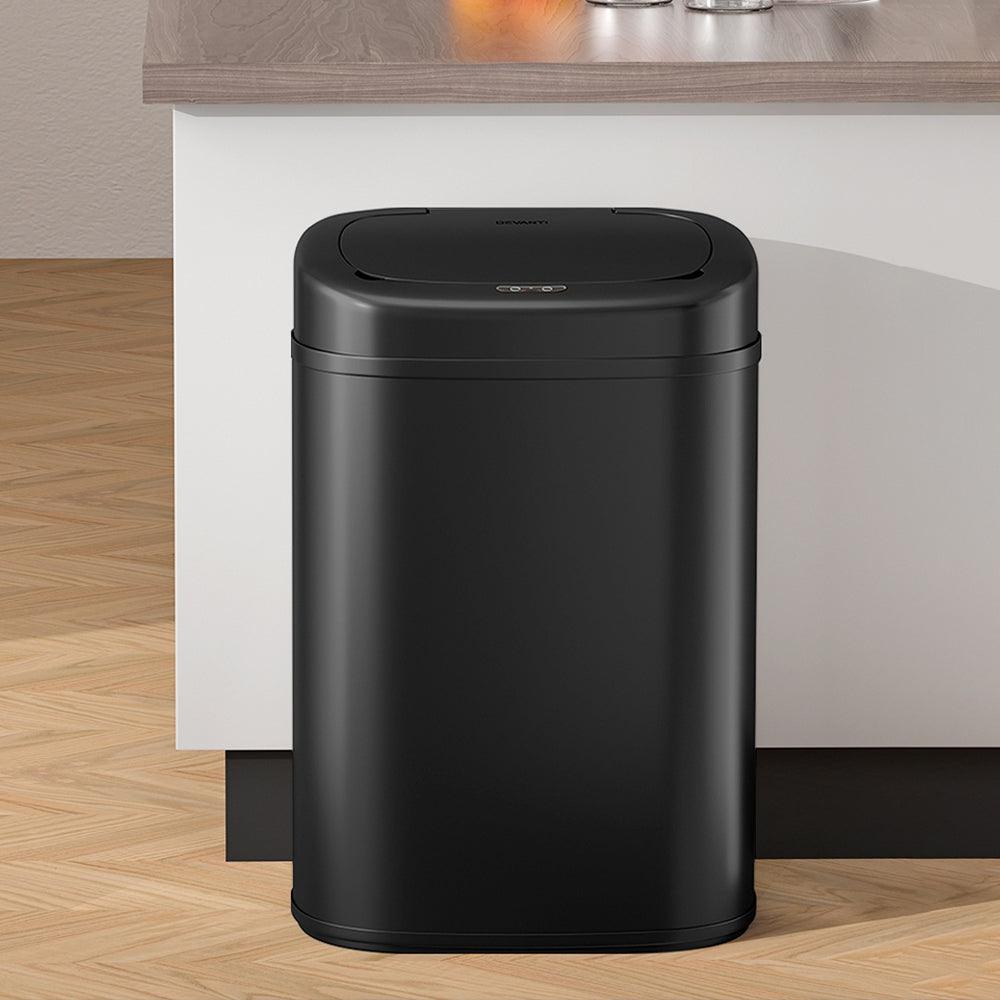 Buy Devanti 82L Motion Sensor Bin Rubbish Automatic Black discounted | Products On Sale Australia