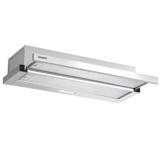 Buy Devanti 900mm Range Hood 90cm Slide out Rangehood Stainless Steel discounted | Products On Sale Australia