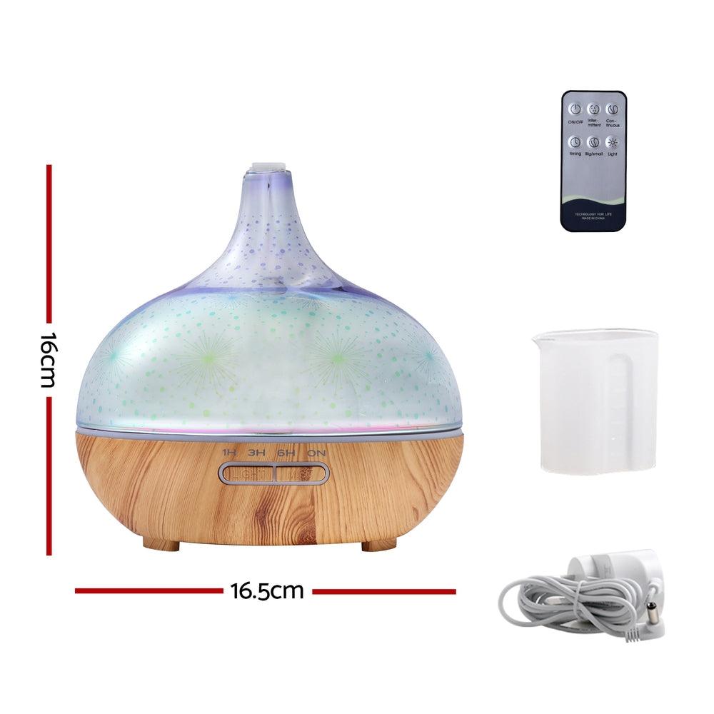 Buy Devanti Aroma Diffuser Aromatherapy 3D Glass 400ml discounted | Products On Sale Australia