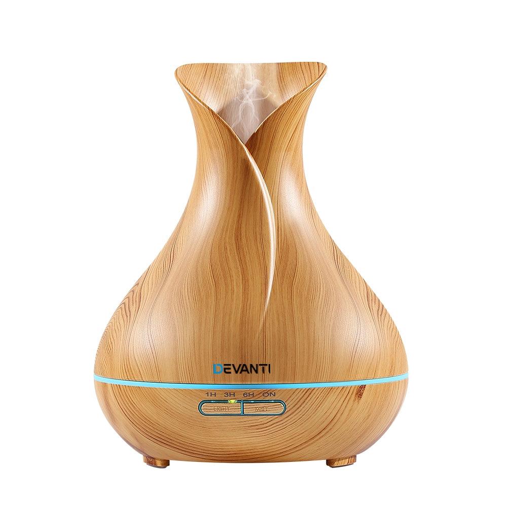 Buy Devanti Aroma Diffuser Aromatherapy Light Wood 400ml discounted | Products On Sale Australia