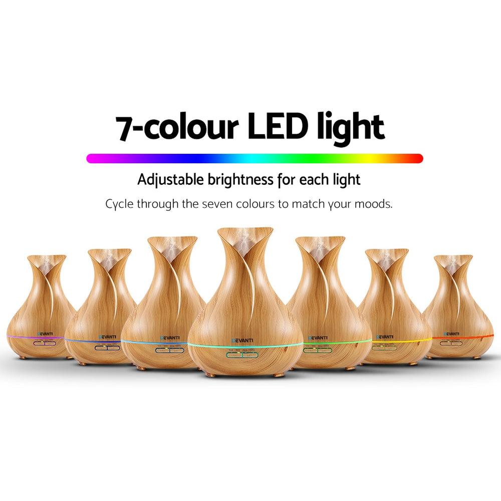 Buy Devanti Aroma Diffuser Aromatherapy Light Wood 400ml discounted | Products On Sale Australia