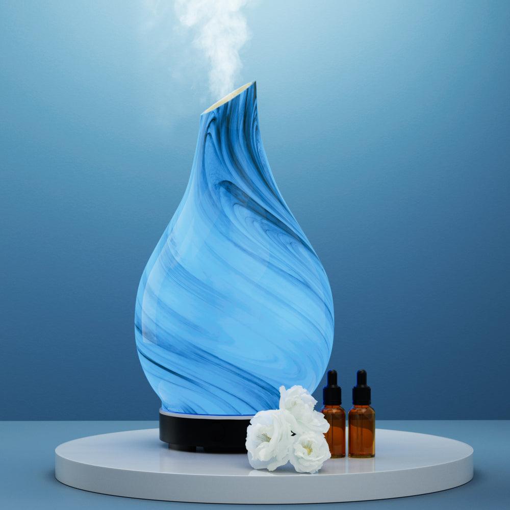 Buy Devanti Aromatherapy Aroma Diffuser Essential Oil Humidifier LED Glass Marble discounted | Products On Sale Australia