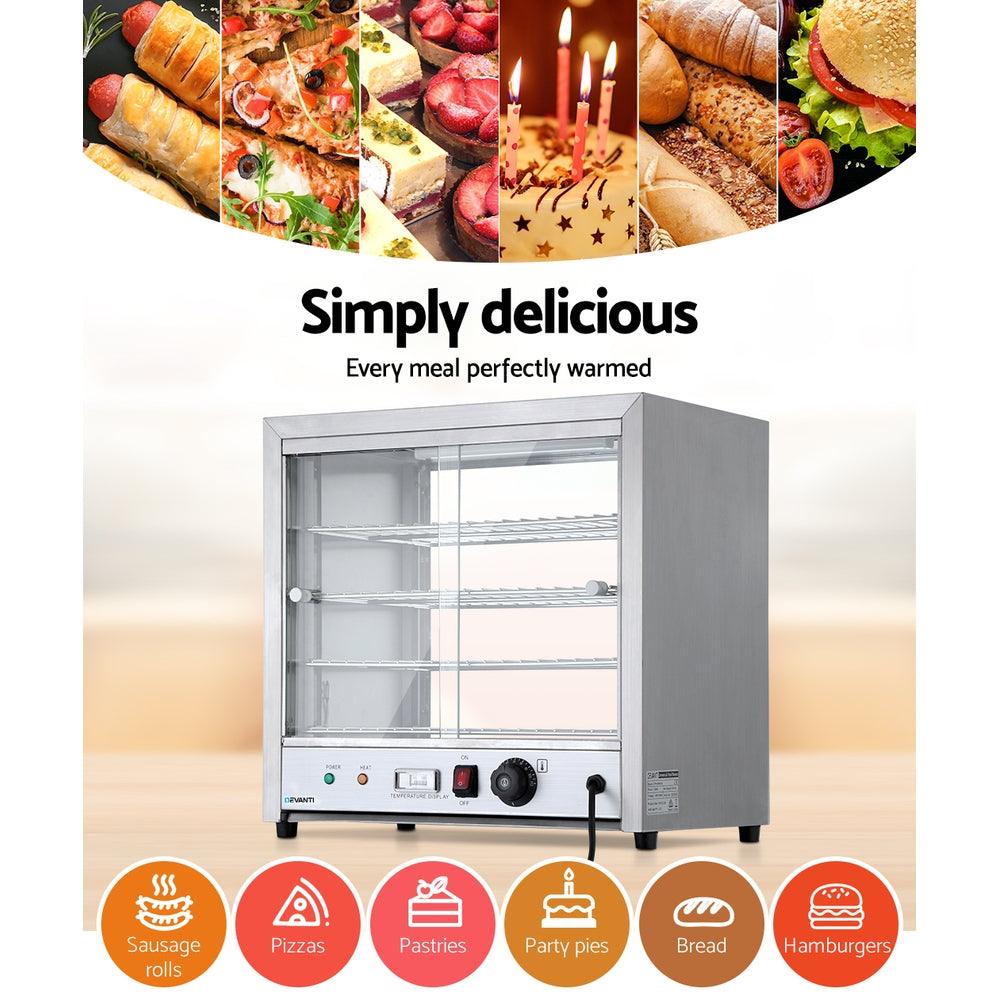 Buy Devanti Commercial Food Warmer Hot Display Showcase Cabinet 54cm discounted | Products On Sale Australia