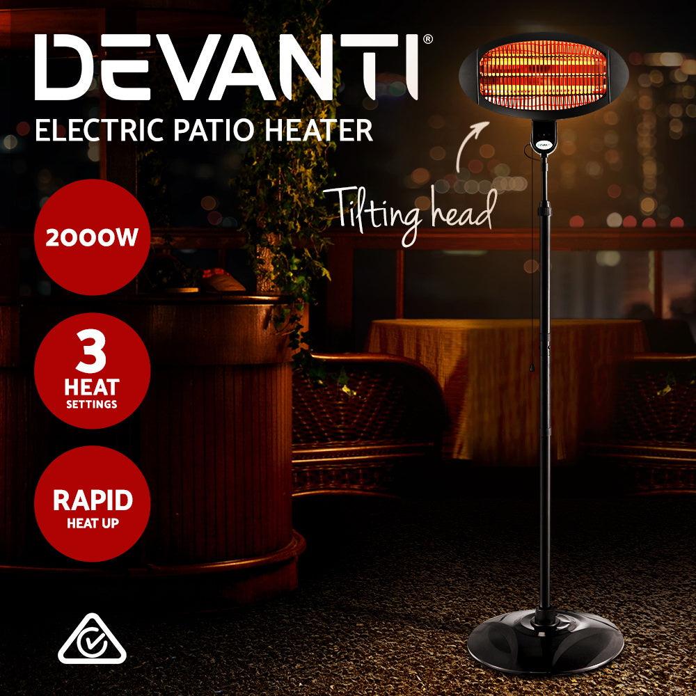 Buy Devanti Electric Patio Heater 2000W discounted | Products On Sale Australia