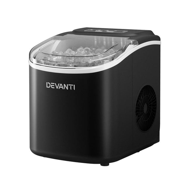 Buy Devanti Portable Ice Maker Machine Ice Cube Tray 12kg Bar Countertop Black discounted | Products On Sale Australia