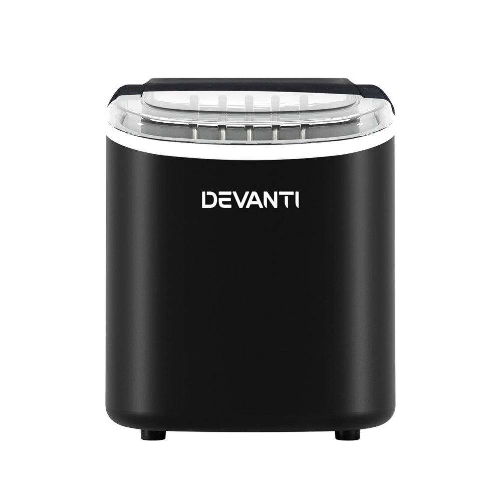 Buy Devanti Portable Ice Maker Machine Ice Cube Tray 12kg Bar Countertop Black discounted | Products On Sale Australia