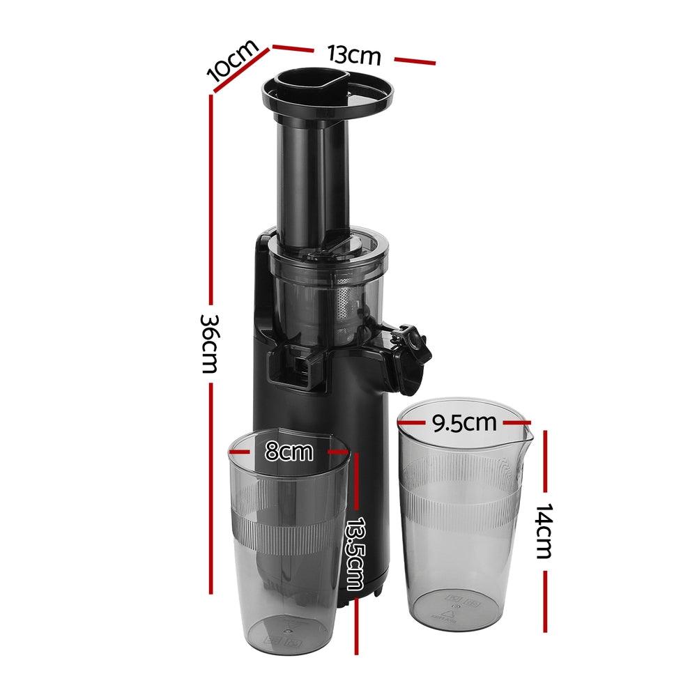 Buy Devanti Slow Juicer Cold Press Fruit Juice Extractor 130W Black discounted | Products On Sale Australia