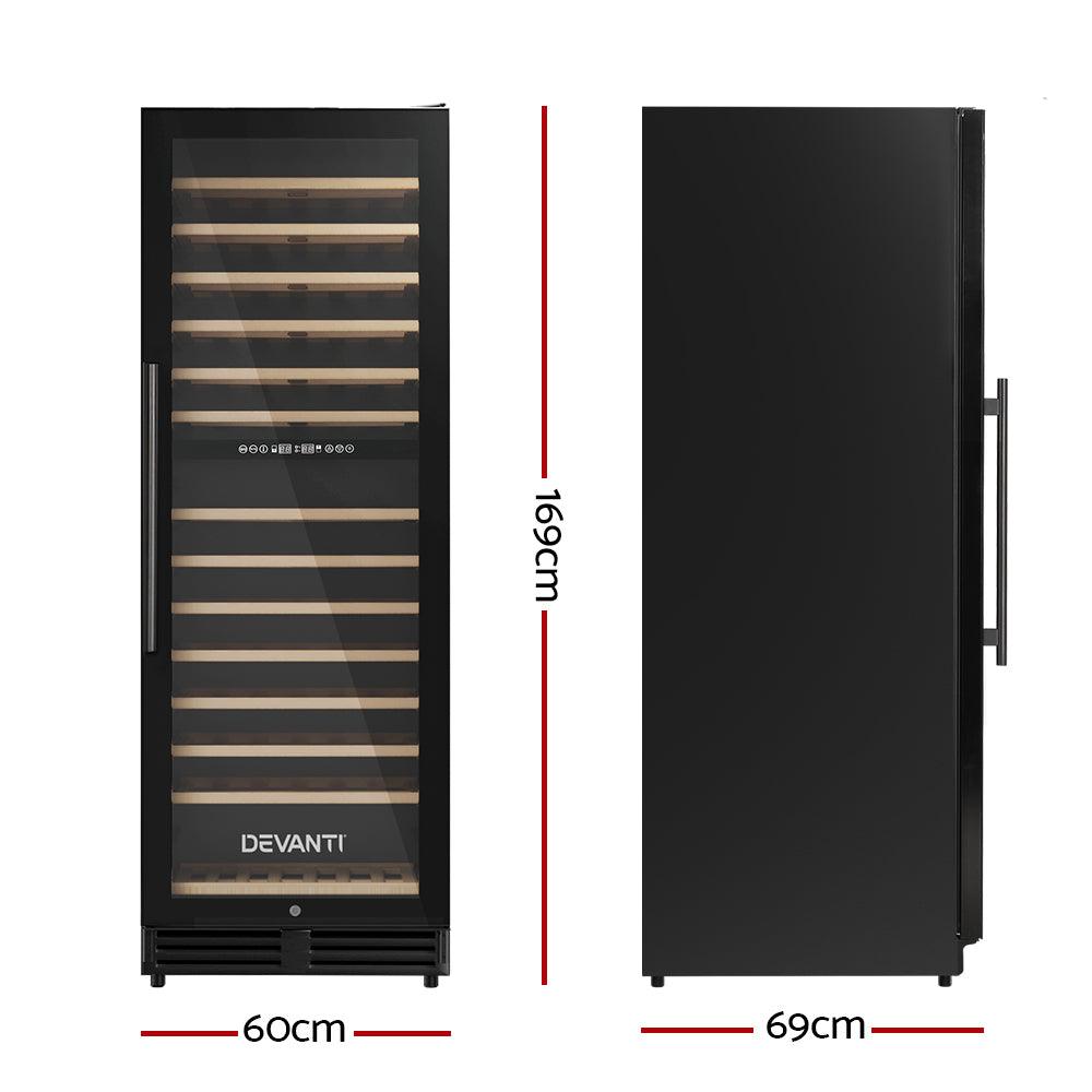 Buy Devanti Wine Cooler Fridge Dual Zone 128 Bottles discounted | Products On Sale Australia