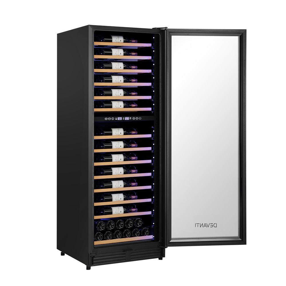 Buy Devanti Wine Cooler Fridge Dual Zone 128 Bottles discounted | Products On Sale Australia