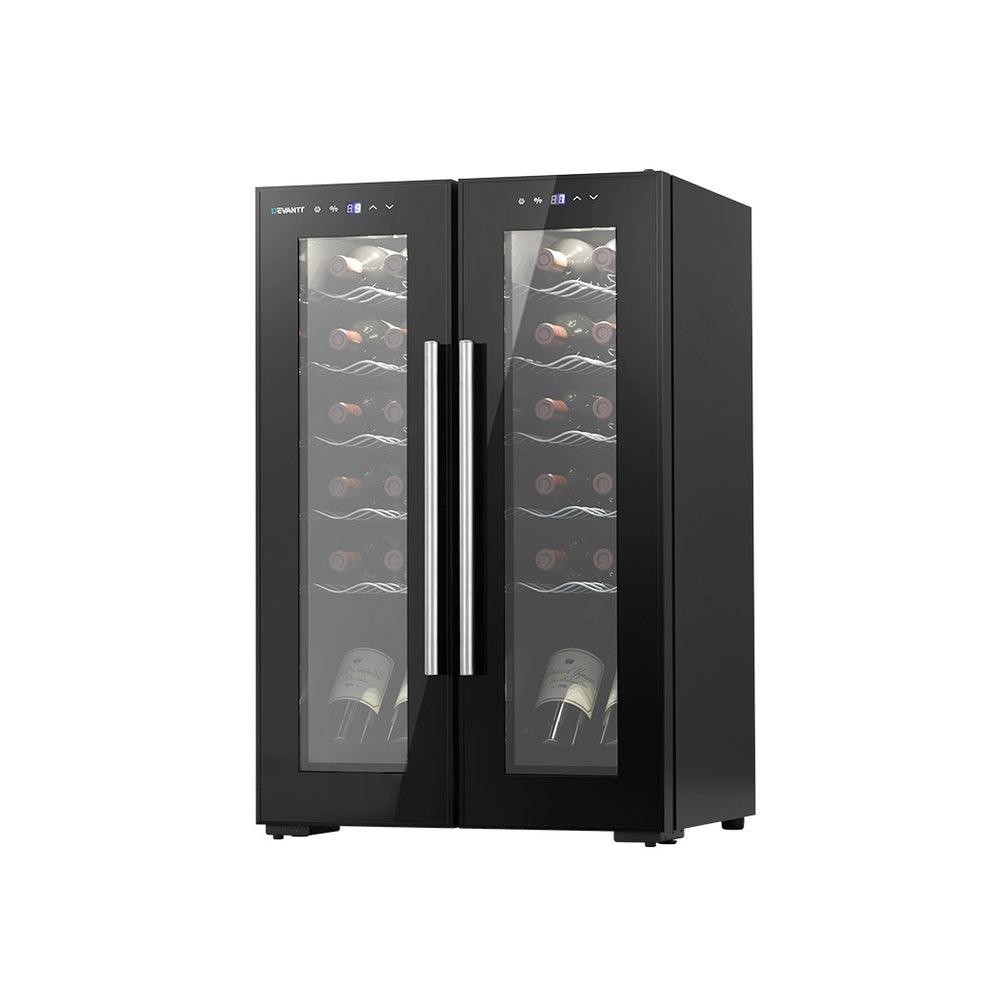 Buy Devanti Wine Cooler Fridge Dual Zone 24 Bottles discounted | Products On Sale Australia