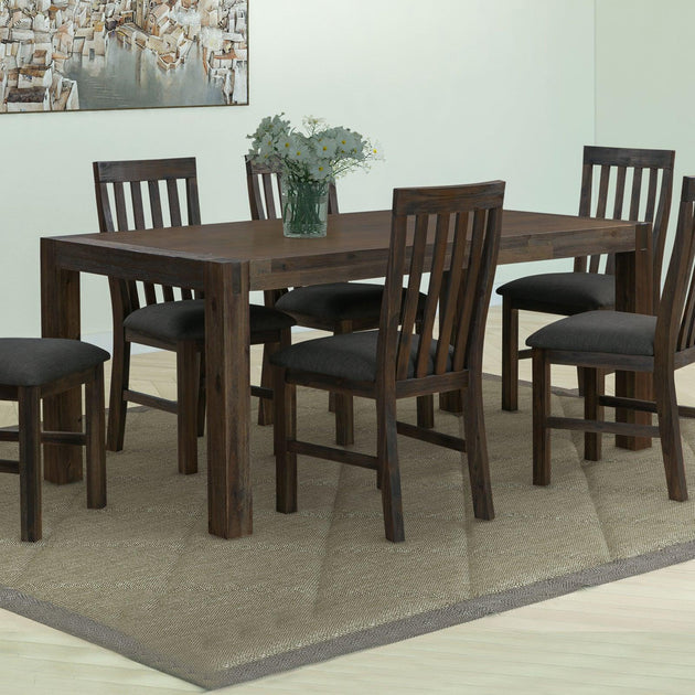 Dining Table 180cm Medium Size with Solid Acacia Wooden Base in Chocolate Colour Products On Sale Australia | Furniture > Dining Category