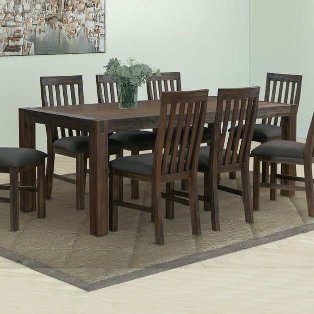 Dining Table 210cm Large Size with Solid Acacia Wooden Base in Chocolate Colour Products On Sale Australia | Furniture > Dining Category