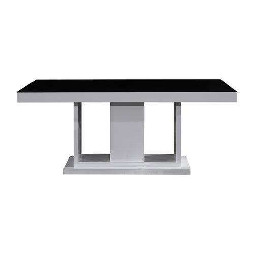 Buy Dining Table in Rectangular Shape High Glossy MDF Wooden Base Combination of Black & White Colour discounted | Products On Sale Australia