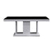 Buy Dining Table in Rectangular Shape High Glossy MDF Wooden Base Combination of Black & White Colour discounted | Products On Sale Australia